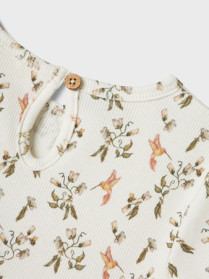 LIL ATELIER Rib Kjole Lavo Coconut Milk Humming Bird